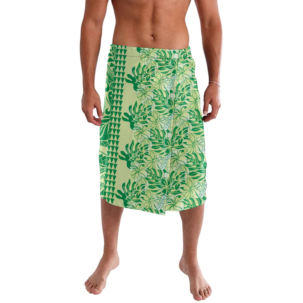 Lime Green Hibiscus Monstera Seamless Kakau Hawaii Lavalava
