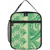 Lime Green Hibiscus Monstera Seamless Kakau Hawaii Lunch Bag