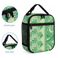 Lime Green Hibiscus Monstera Seamless Kakau Hawaii Lunch Bag
