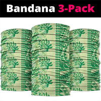 Lime Green Hibiscus Monstera Seamless Kakau Hawaii Neck Gaiter