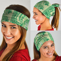 Lime Green Hibiscus Monstera Seamless Kakau Hawaii Neck Gaiter