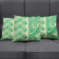Lime Green Hibiscus Monstera Seamless Kakau Hawaii Pillow Cover