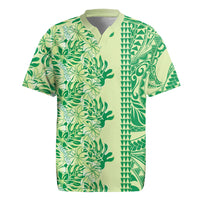 Lime Green Hibiscus Monstera Seamless Kakau Hawaii Rugby Jersey