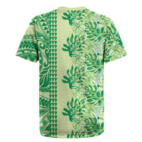 Lime Green Hibiscus Monstera Seamless Kakau Hawaii Rugby Jersey