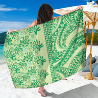 Lime Green Hibiscus Monstera Seamless Kakau Hawaii Sarong
