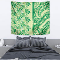 Lime Green Hibiscus Monstera Seamless Kakau Hawaii Tapestry