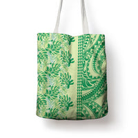 Lime Green Hibiscus Monstera Seamless Kakau Hawaii Tote Bag
