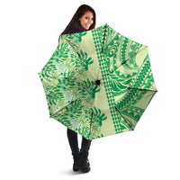 Lime Green Hibiscus Monstera Seamless Kakau Hawaii Umbrella