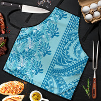 Cyan Hibiscus Monstera Seamless Kakau Hawaii Apron