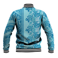 Cyan Hibiscus Monstera Seamless Kakau Hawaii Baseball Jacket LT14 - Polynesian Pride
