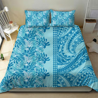 Cyan Hibiscus Monstera Seamless Kakau Hawaii Bedding Set LT14 - Polynesian Pride