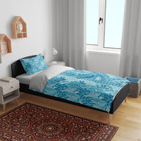 Cyan Hibiscus Monstera Seamless Kakau Hawaii Bedding Set LT14 - Polynesian Pride