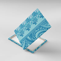 Cyan Hibiscus Monstera Seamless Kakau Hawaii Canvas Wall Art