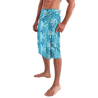 Cyan Hibiscus Monstera Seamless Kakau Hawaii Lavalava
