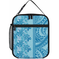 Cyan Hibiscus Monstera Seamless Kakau Hawaii Lunch Bag