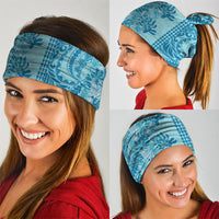 Cyan Hibiscus Monstera Seamless Kakau Hawaii Neck Gaiter