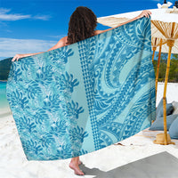 Cyan Hibiscus Monstera Seamless Kakau Hawaii Sarong