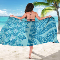 Cyan Hibiscus Monstera Seamless Kakau Hawaii Sarong
