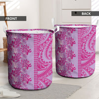 Purple Hibiscus Monstera Seamless Kakau Hawaii Laundry Basket