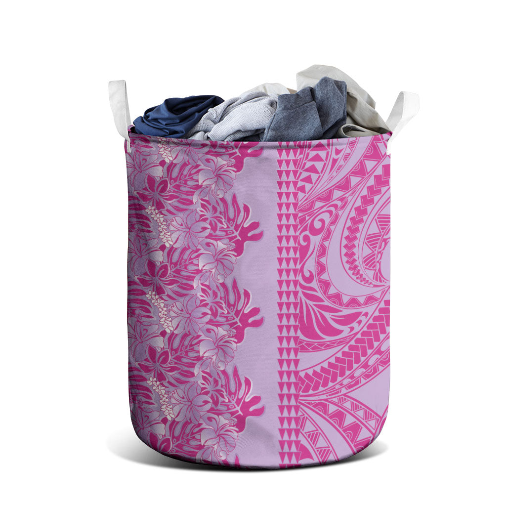 Purple Hibiscus Monstera Seamless Kakau Hawaii Laundry Basket