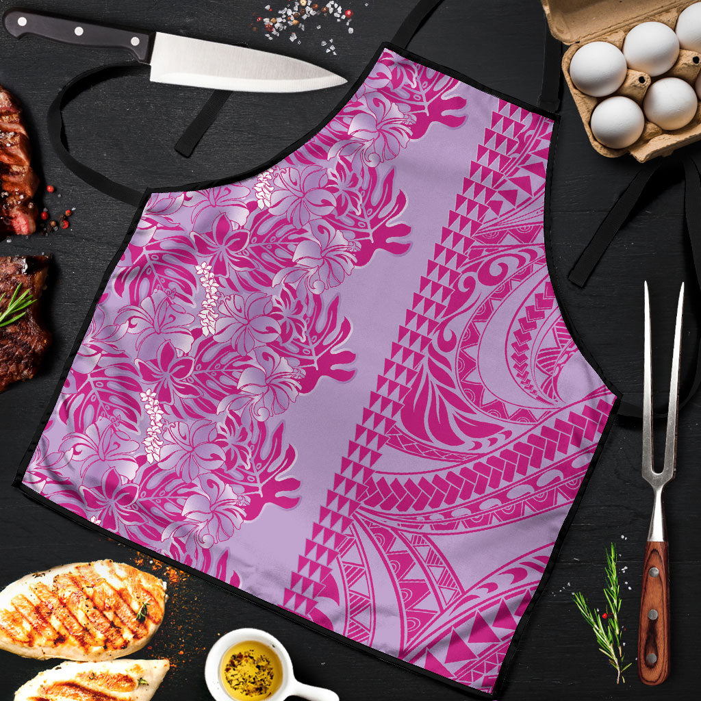 Purple Hibiscus Monstera Seamless Kakau Hawaii Apron
