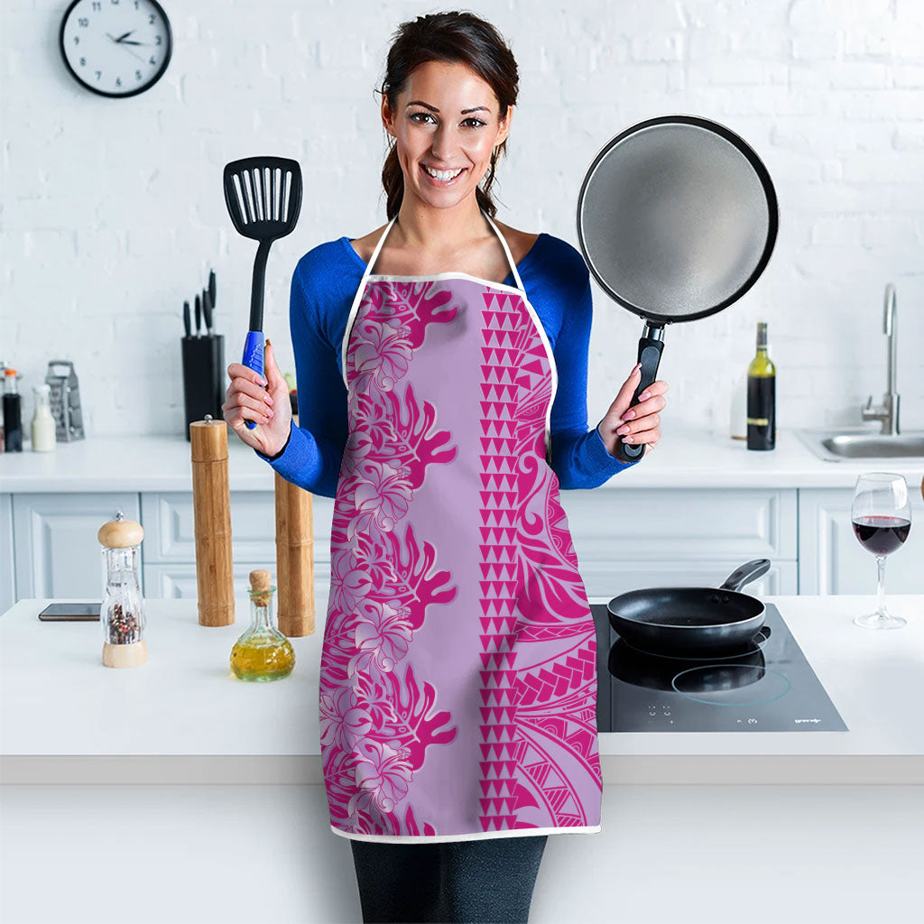 Purple Hibiscus Monstera Seamless Kakau Hawaii Apron