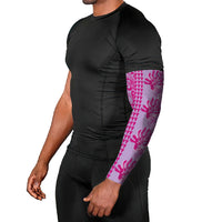 Purple Hibiscus Monstera Seamless Kakau Hawaii Arm Sleeves