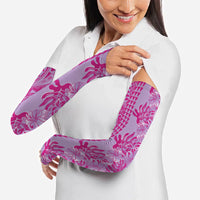 Purple Hibiscus Monstera Seamless Kakau Hawaii Arm Sleeves