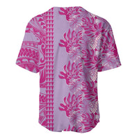 Purple Hibiscus Monstera Seamless Kakau Hawaii Baseball Jersey