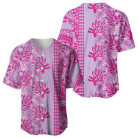 Purple Hibiscus Monstera Seamless Kakau Hawaii Baseball Jersey