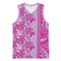 Purple Hibiscus Monstera Seamless Kakau Hawaii Basketball Jersey LT14 Unisex Purple - Polynesian Pride