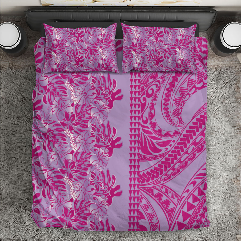 Purple Hibiscus Monstera Seamless Kakau Hawaii Bedding Set LT14 Purple - Polynesian Pride