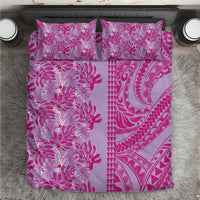 Purple Hibiscus Monstera Seamless Kakau Hawaii Bedding Set LT14 Purple - Polynesian Pride