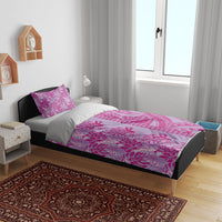 Purple Hibiscus Monstera Seamless Kakau Hawaii Bedding Set LT14 - Polynesian Pride