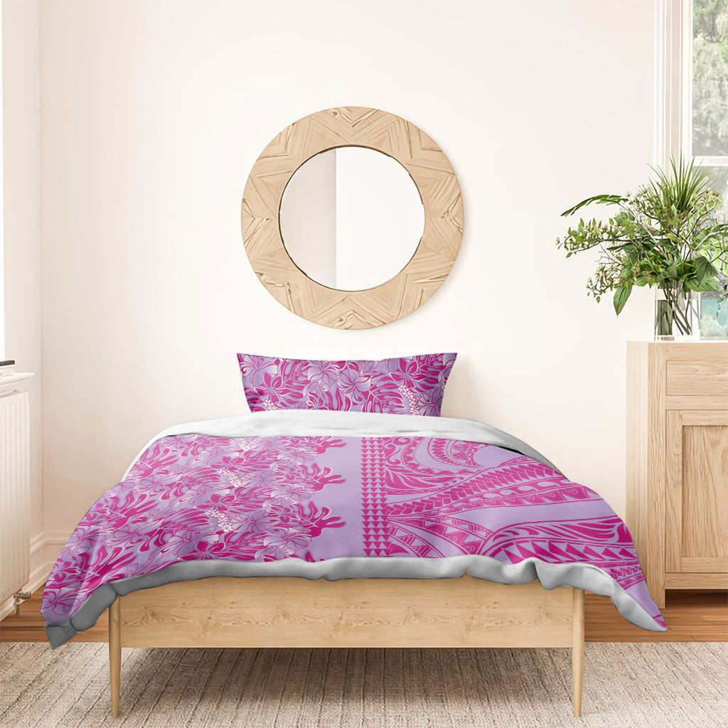 Purple Hibiscus Monstera Seamless Kakau Hawaii Bedding Set LT14 - Polynesian Pride