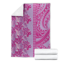 Purple Hibiscus Monstera Seamless Kakau Hawaii Blanket