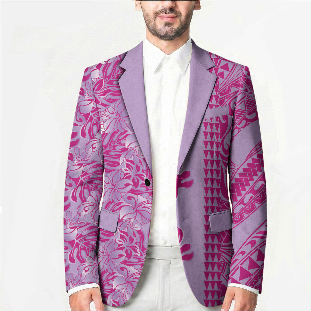 Purple Hibiscus Monstera Seamless Kakau Hawaii Blazer LT14 - Polynesian Pride
