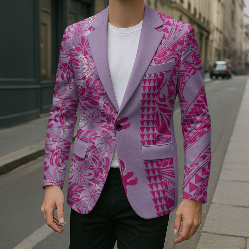Purple Hibiscus Monstera Seamless Kakau Hawaii Blazer LT14 - Polynesian Pride