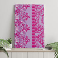 Purple Hibiscus Monstera Seamless Kakau Hawaii Canvas Wall Art