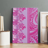 Purple Hibiscus Monstera Seamless Kakau Hawaii Canvas Wall Art