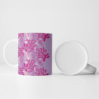 Purple Hibiscus Monstera Seamless Kakau Hawaii Ceramic Mug