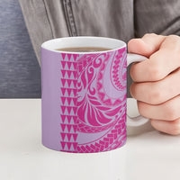 Purple Hibiscus Monstera Seamless Kakau Hawaii Ceramic Mug