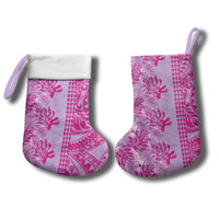 Purple Hibiscus Monstera Seamless Kakau Hawaii Christmas Stocking