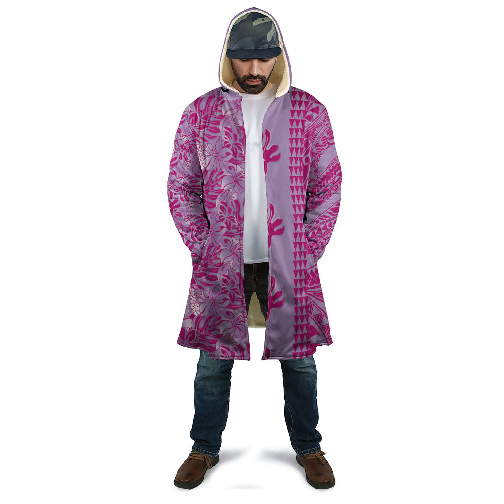 Purple Hibiscus Monstera Seamless Kakau Hawaii Cloak