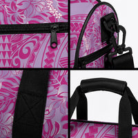 Purple Hibiscus Monstera Seamless Kakau Hawaii Duffle Bag
