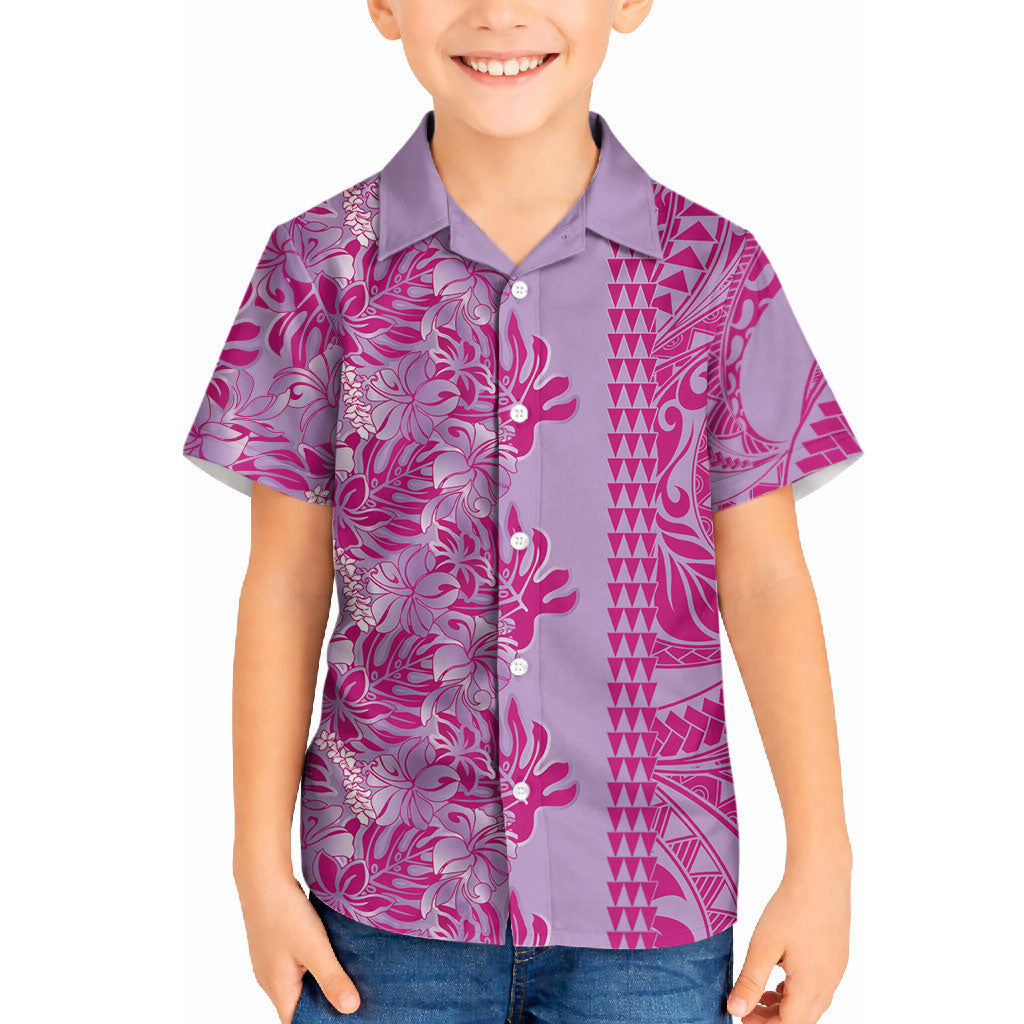 Purple Hibiscus Monstera Seamless Kakau Hawaii Hawaiian Shirt LT14 - Polynesian Pride