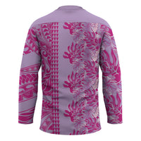 Purple Hibiscus Monstera Seamless Kakau Hawaii Hockey Jersey LT14 - Polynesian Pride