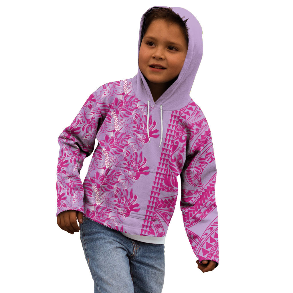 Purple Hibiscus Monstera Seamless Kakau Hawaii Kid Hoodie LT14 - Polynesian Pride