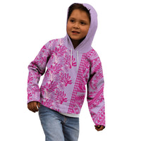 Purple Hibiscus Monstera Seamless Kakau Hawaii Kid Hoodie LT14 - Polynesian Pride
