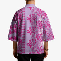 Purple Hibiscus Monstera Seamless Kakau Hawaii Kimono